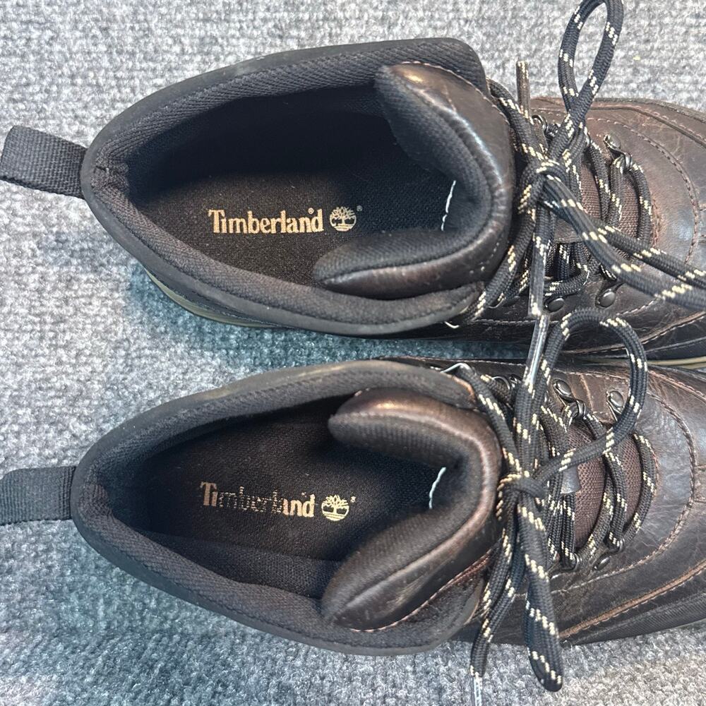 Timberland Waterproof Leather Hiking Work Boots Dark Brown Mens Size 6.5 M Lug - Picture 7 of 11